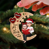 Grandma &amp; Grandkid Telling Stories Christmas Gift For Granddaughter Grandson Personalized Wooden Ornament
