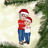 Grandma Grandkid Embracing Hugging Standing Christmas Gift Personalized Acrylic Ornament