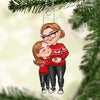 Cartoon Grandma &amp; Grandkid Hugging Christmas Gift For Granddaughter Grandson Personalized Acrylic Ornament