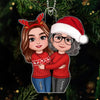 New Face Doll Mom &amp; Daughter Hugging Christmas Gift Personalized Acrylic Ornament