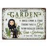 Once Upon A Time There Was A Girl Who Really Loved Dogs &amp; Gardening Dog Lovers - Garden Sign - Personalized Custom Classic Metal Signs