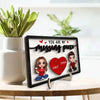 You‘re My Missing Piece Doll Couple Sitting Valentine’s Day Gift For Him For Her Personalized 2-Layer Wooden Plaque