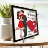 Elegant Couple Kissing Missing Piece Red Heart Valentine‘s Day Gift For Her Gift For Him Personalized 2-Layer Wooden Plaque