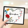 Grandma Mom Hearts Flower Kids Names Personalized 2-layer Wooden Plaque