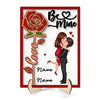 Be Mine Couple Hugging Kissing Rose Valentine‘s Day Gift For Him For Her Personalized 2-Layer Wooden Plaque
