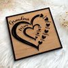 Grandma Mom Heart In Heart Personalized 2-layer Wooden Plaque, Mother&#39;s Day Gift For Mom