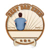 Best Dad Ever Sitting Back View Personalized 2-layer Wooden Plaque