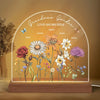 Grandma&#39;s Garden Vintage Birth Month Flowers Dome Shaped Personalized Acrylic LED Night Light