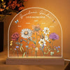 Grandma&#39;s Garden Vintage Birth Month Flowers Dome Shaped Personalized Acrylic LED Night Light