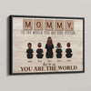 Mom Grandma You Are The World Alphabet Tiles Family Back View Personalized Horizontal Poster