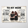 To My Mom From Daughter Retro Beach Landscape Personalized Horizontal Poster