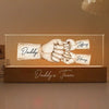 Daddy&#39;s Team Fist Bump Personalized Acrylic LED Night Light