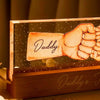 Daddy&#39;s Team Fist Bump Personalized Acrylic LED Night Light