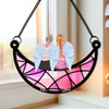 Mother &amp; Daughter On The Moon - Personalized Window Hanging Suncatcher Ornament