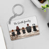 Family Sitting Back View Retro Vintage Beach Landscape Acrylic Keychain, Father&#39;s Day Gift For Dad, For Grandpa