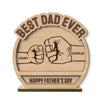 Daddy‘s Team Fist Bump Father’s Day Gift For Husband Dad Personalized 2-Layer Standing Wooden Plaque