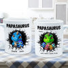 Grandpasaurus Daddysaurus And Kids In A Hold 3D Printed Personalized AOP Mug