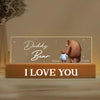 Daddy Bear Papa Bear We Love You Father‘s Day Gift For Dad Personalized Block LED Night Light