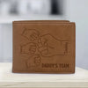 Daddy‘s Team Fist Bump Outline Personalized Printed Leather Wallet