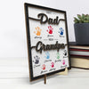 First Dad Now Granddad - Family Personalized Custom 2-Layered Wooden Plaque With Stand - Father&#39;s Day, Gift For Dad, Grandpa