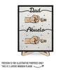 First Daddy Now Grandpa - Family Personalized Custom 2-Layered Wooden Plaque With Stand - Father&#39;s Day, Gift For Dad, Grandpa