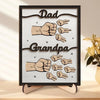 First Daddy Now Grandpa - Family Personalized Custom 2-Layered Wooden Plaque With Stand - Father&#39;s Day, Gift For Dad, Grandpa