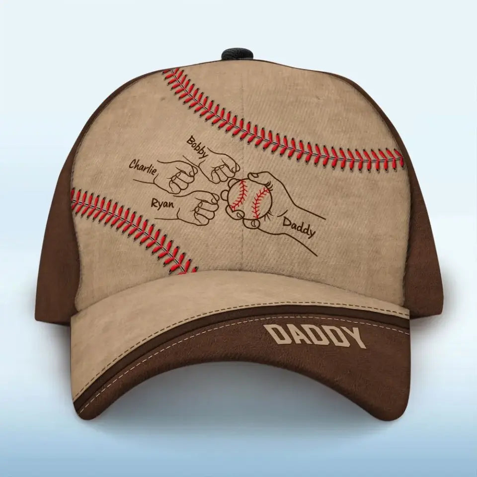 Baseball Dad Grandpa Fist Bump Personalized Classic Cap