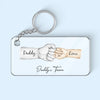 Daddy&#39;s Team Fist Bump Personalized Acrylic Keychain, Father&#39;s Day Gift For Dad, For Grandpa, For Husband