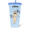 It&#39;s Time For Vacation - Bestie Personalized Custom Changing Color Cup - Summer Vacation Gift, Birthday Pool Party Gift For Best Friends, BFF, Sisters
