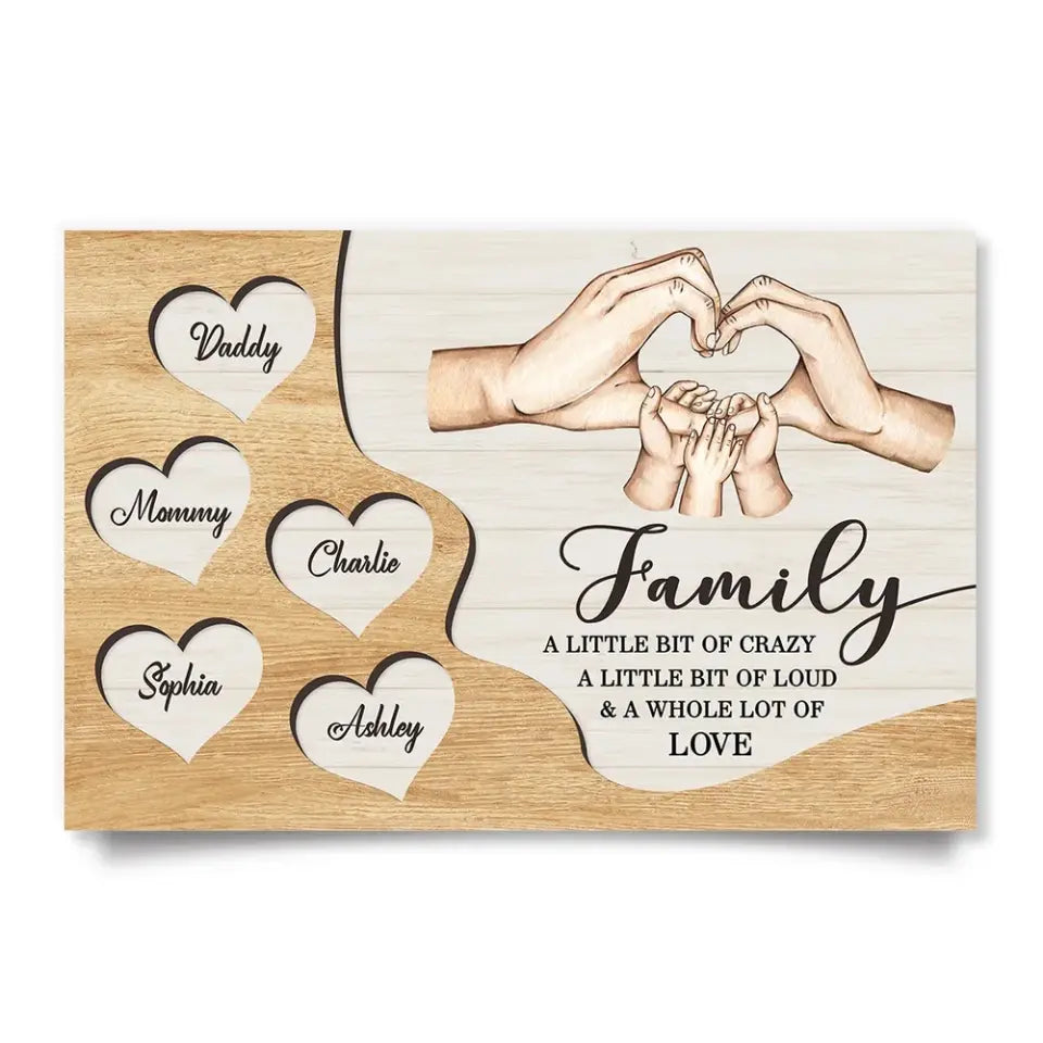 Family A Whole Lot Of Love, Family Hands, Personalized Poster