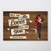 All Of Me Loves All Of You Couple Hugging Kissing Personalized Poster