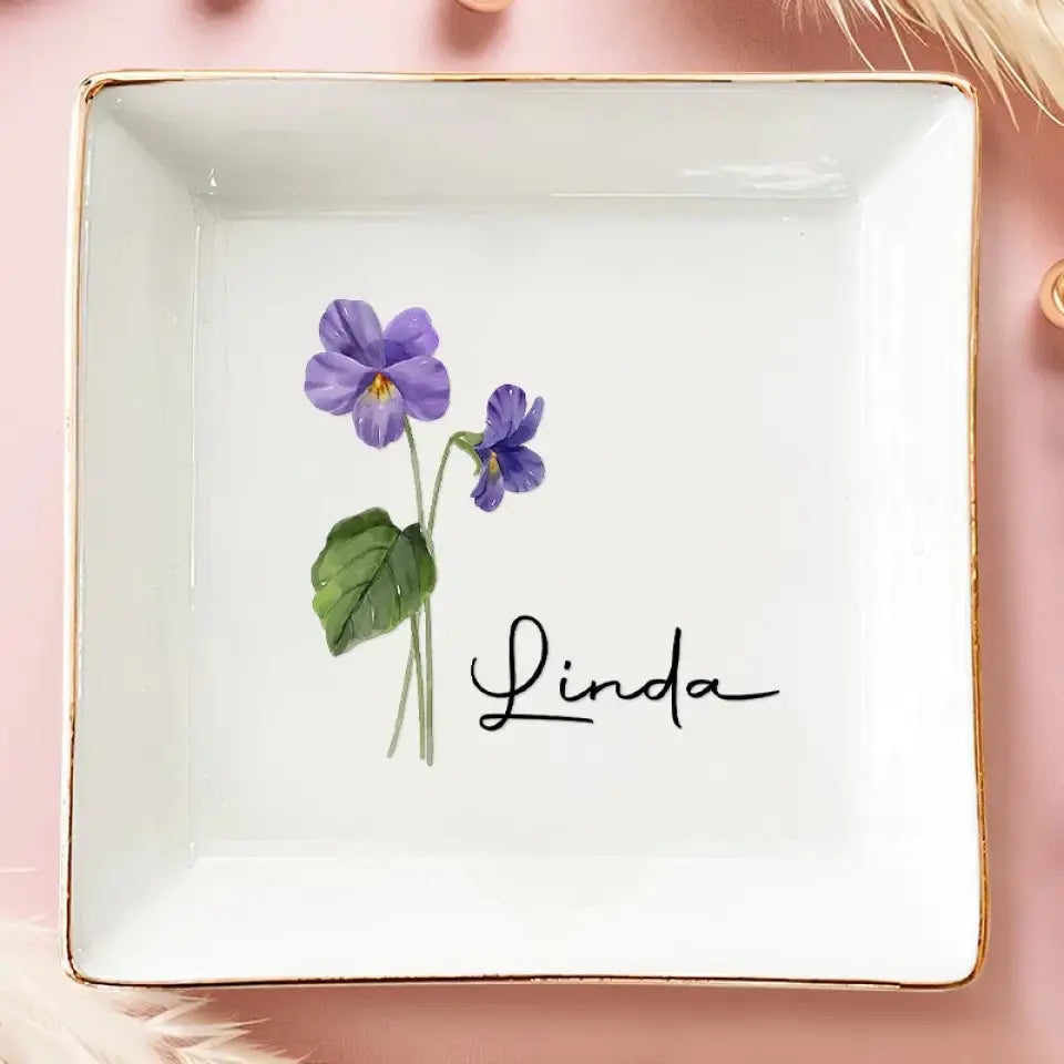 Friends Are Flowers That Never Fade - Bestie Personalized Custom Jewelry Dish - Wedding Gift, Bridesmaid Gift For Best Friends, BFF, Sisters