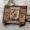 Custom Photo Home Is Where The Heart Is - Couple Personalized Custom Rectangle Shaped Stone With Stand - Gift For Husband Wife, Anniversary