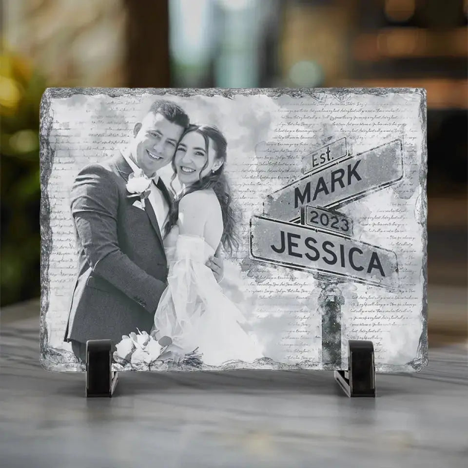 Custom Photo You’re The Best Thing That Ever Happened To Me - Couple Personalized Custom Rectangle Shaped Stone With Stand - Gift For Husband Wife, Anniversary