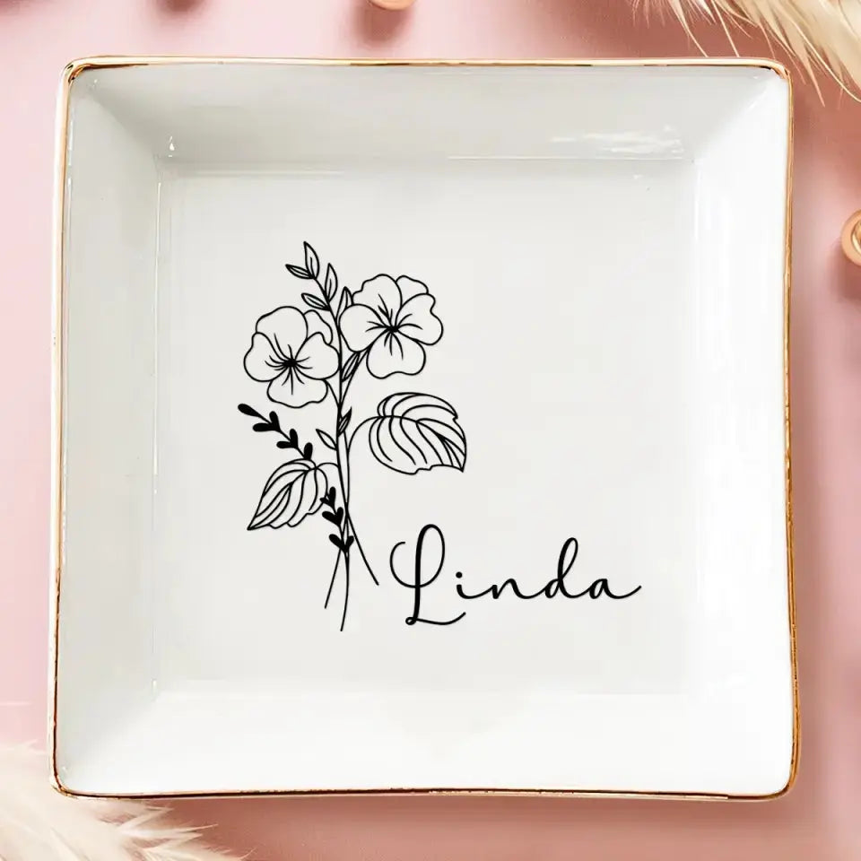 A Flower Blossoms For Its Own Joy - Bestie Personalized Custom Jewelry Dish - Gift For Best Friends, BFF, Sisters