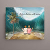 Life Is Better With Sister - Personalized  Canvas - Gift for Family,Friends