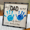 Best Dad Hands Down Father&#39;s Day DIY Handprint Wooden Sign, DIY Children’s Gift