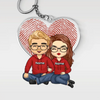 I&#39;m Thankful To Have You In My Life - Couple Personalized Custom Heart Shaped Acrylic Keychain - Gift For Husband Wife, Anniversary