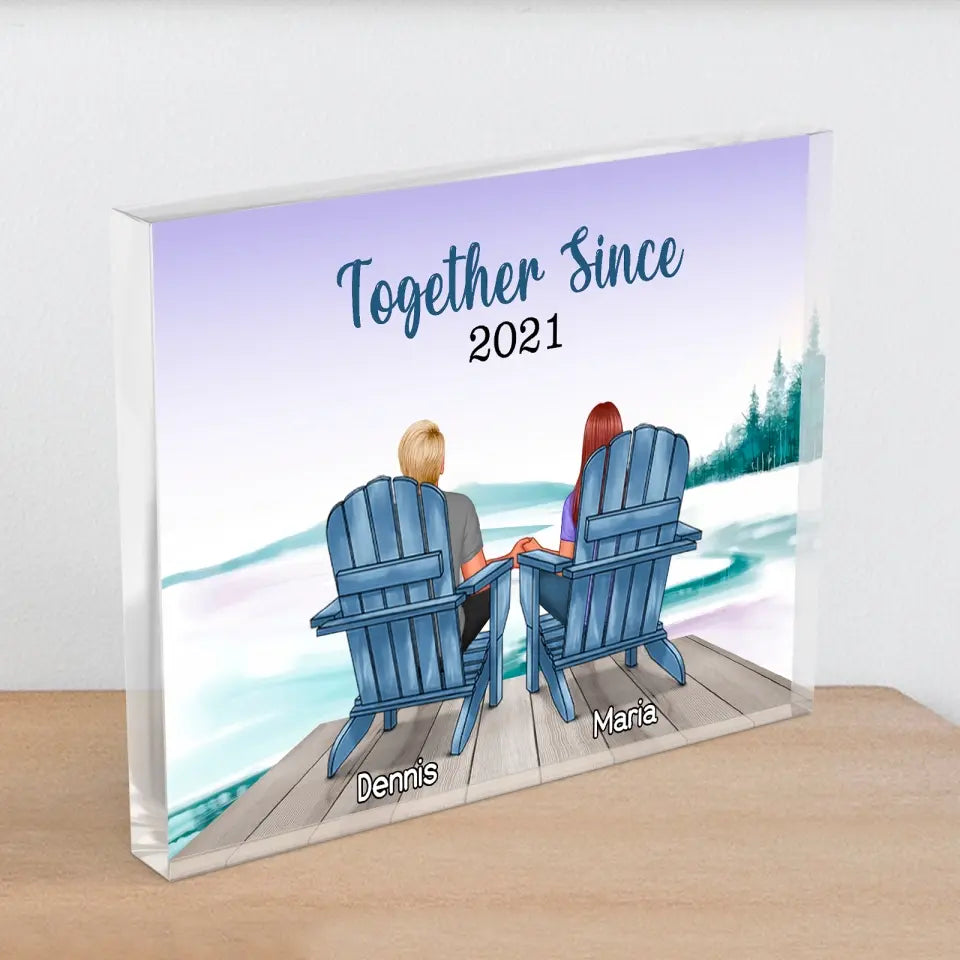 Together Since - Personalized  Rectangle Acrylic Plaque Gift For Him For Her Husband & Wife