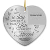 Custom Photo Your Wings Were Ready But My Heart Was Not - Memorial Personalized Custom Ornament - Ceramic Heart Shaped - Christmas Gift, Sympathy Gift For Family Members